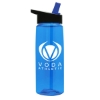 Garyline® Flair Tritan® Bottle with Flip-Straw Lid - 26 oz. - Translucent blue